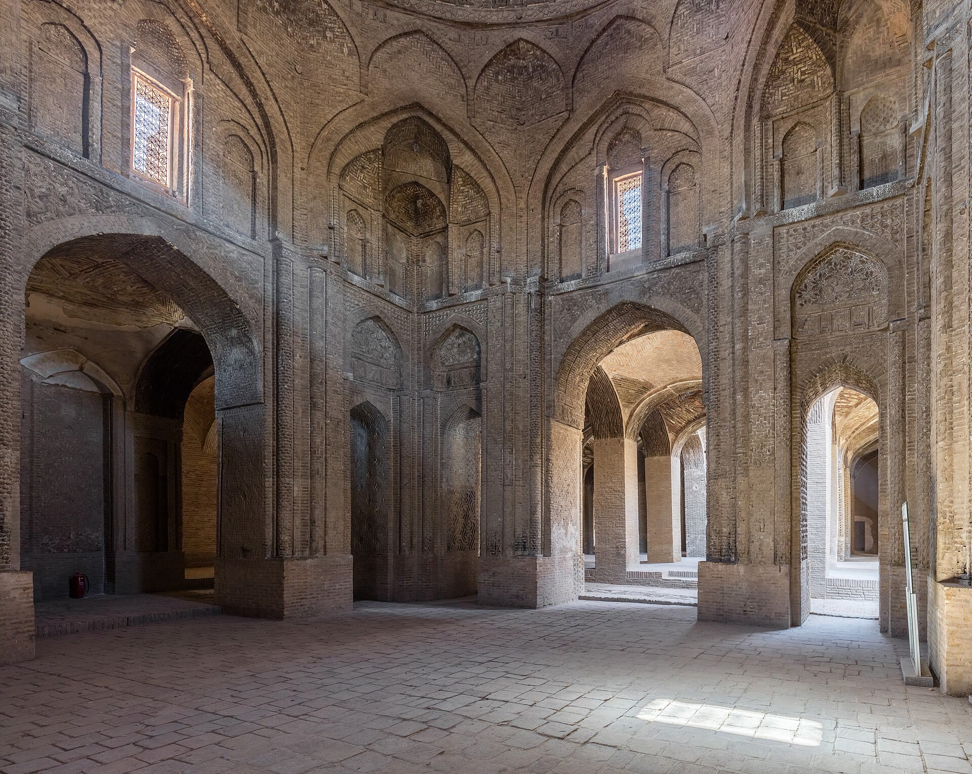 Quiet stone arches with soft light